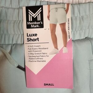 Member's Mark Luxe Shorts Mint Zest Small‎ NWT 4" Inseam Lounge Athleisure